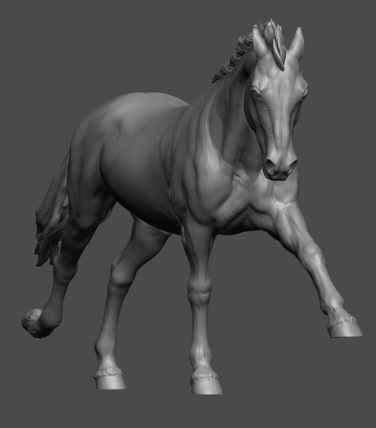 Cheval de course de Kristina Katunina comme impression 3D