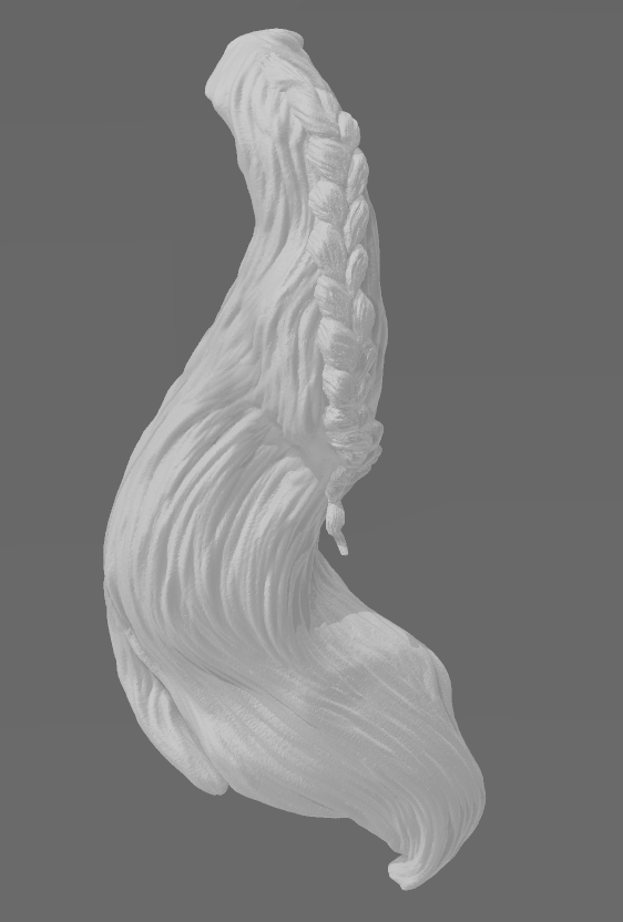 Horse Tail with braided breed by Mirek_art_models / Exklusive for us
