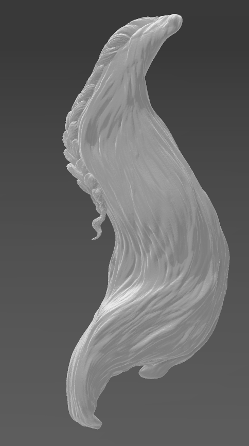 Horse Tail with braided breed by Mirek_art_models / Exklusive for us