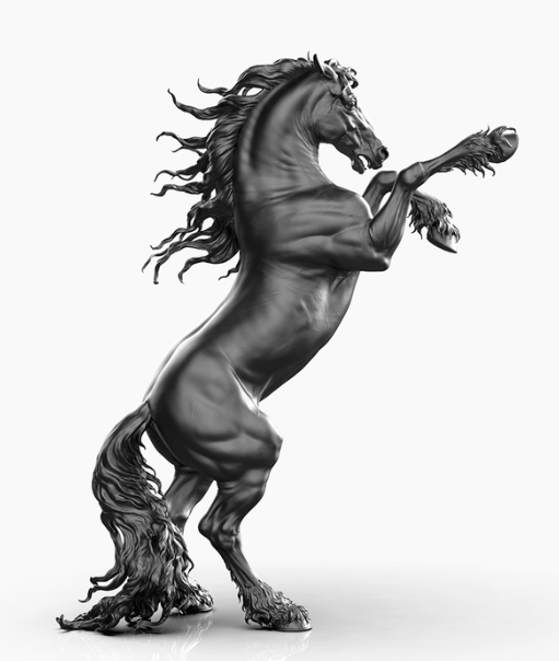 Rearing Frisian "Dwaine" by BreathTime as 3D print