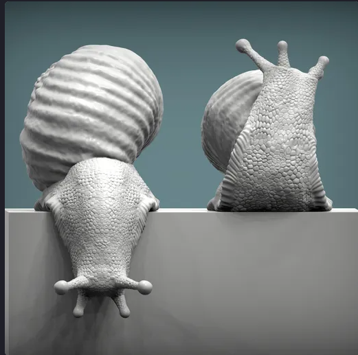 Schnecken Pärchen auf Würfel von Akuzmenko als 3D Druck