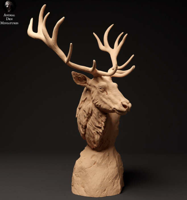 Rothirsch Büste von Animal den miniatures als 3D Druck