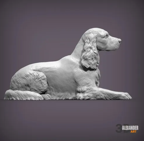 Cocker Spaniel couché par Azukmenko