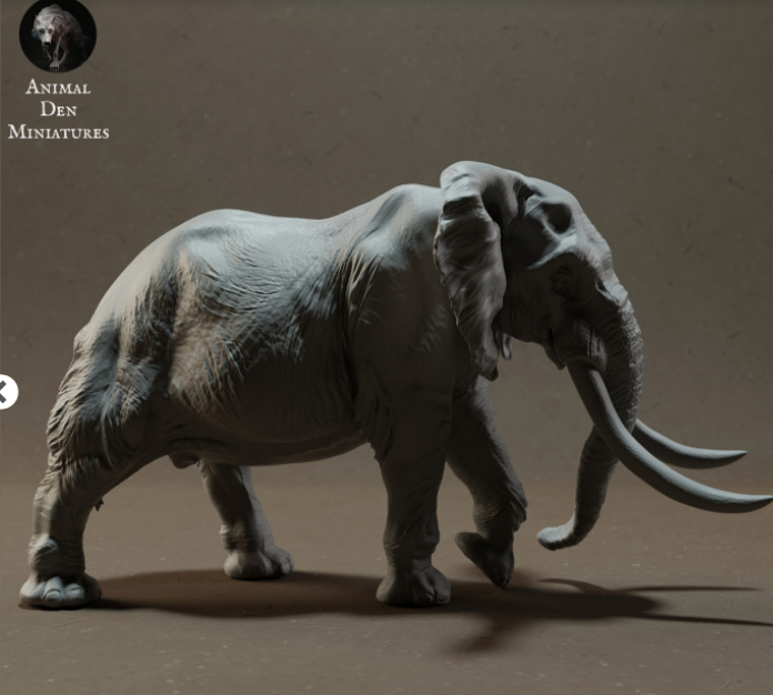 African Bush Elephant by Animal den miniatures as 3D print