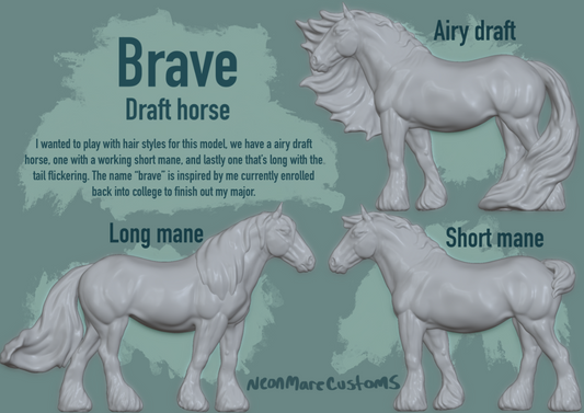 Draft Horse Hengst "Brave" von Neonmarecustoms als 3D Druck