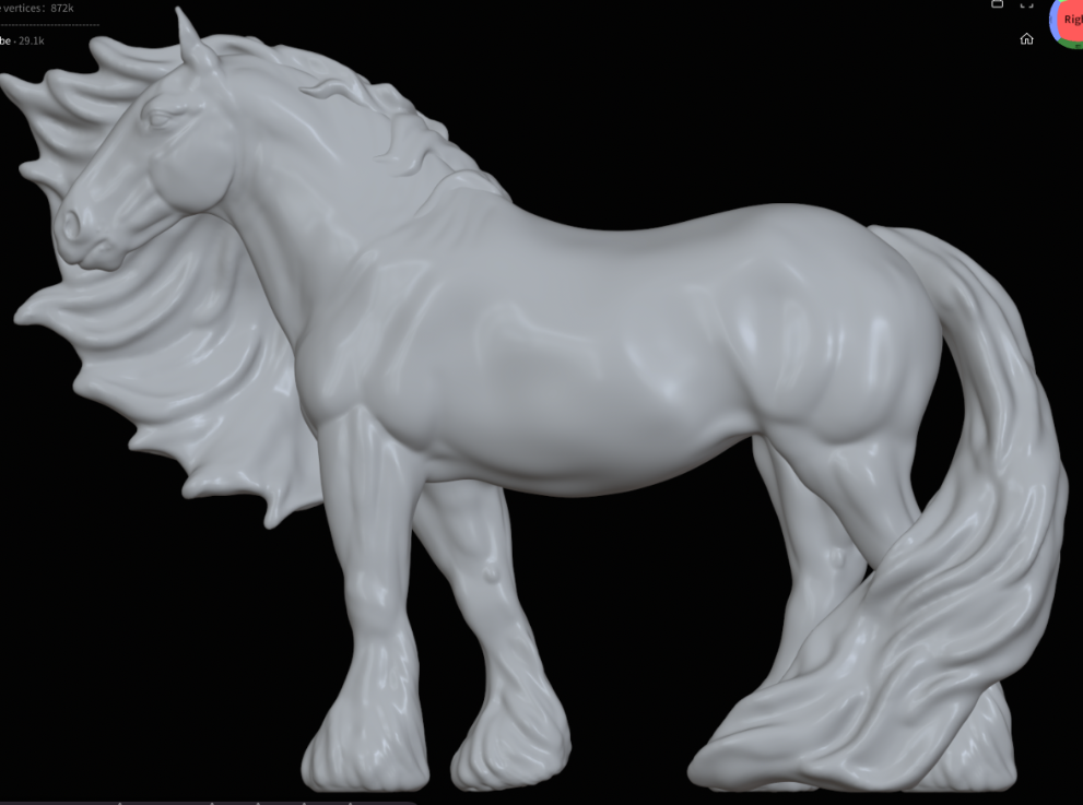 Cheval de trait étalon "Brave" par Neonmarecustoms en impression 3D