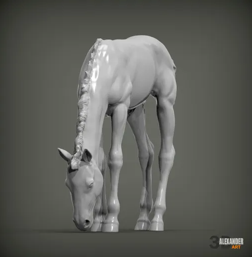 Poulain au pâturage par Azukmenko en impression 3D