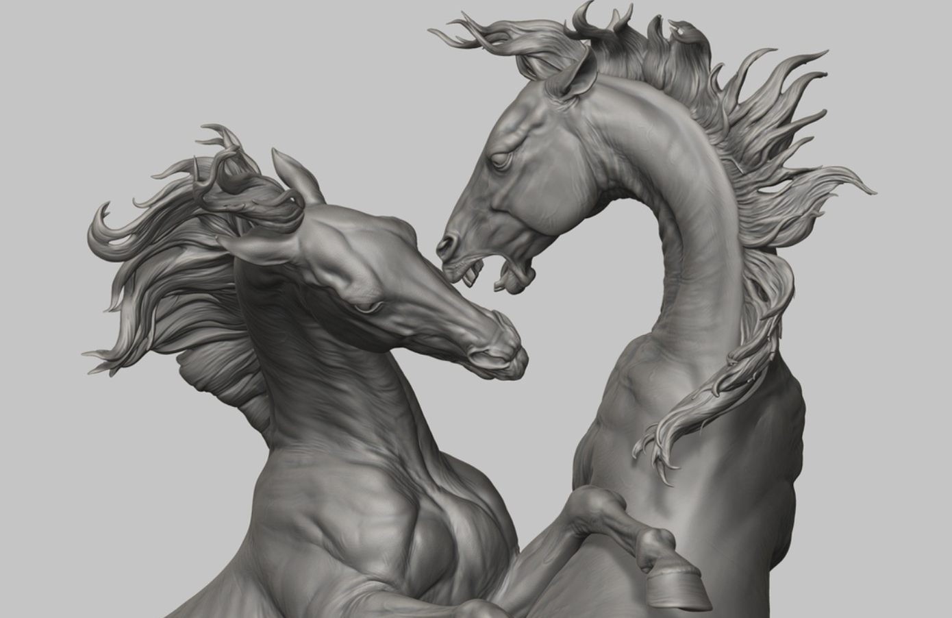 Fighting stallions from BreathTime as a model horse