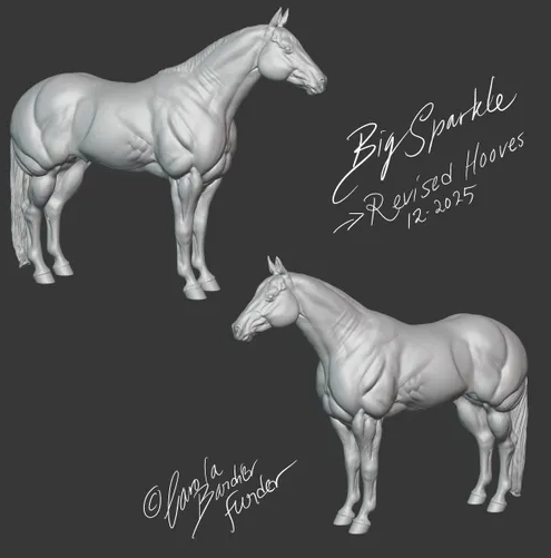 Quarter Horse « Big Sparkle » à la crinière courte par Carola Funder, en tant que cheval miniature