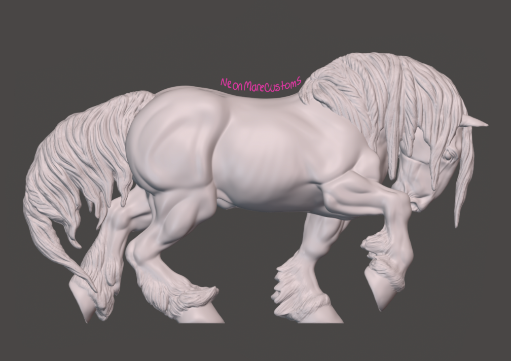 Draft Horse Caspian by neonmarecustoms as a 3D Print Model Horse
