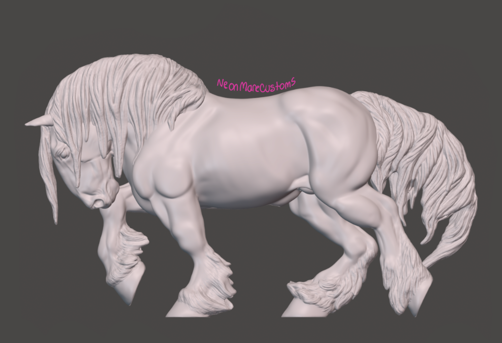 Draft Horse Caspian von neonmarecustoms als 3D Druck Modellpferd