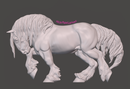 Draft Horse Caspian by neonmarecustoms as a 3D Print Model Horse