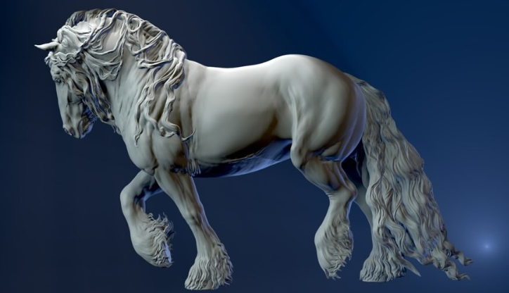 Romantische Cob Stute von Damaged_wing / 3D Druck Resin Modellpferd