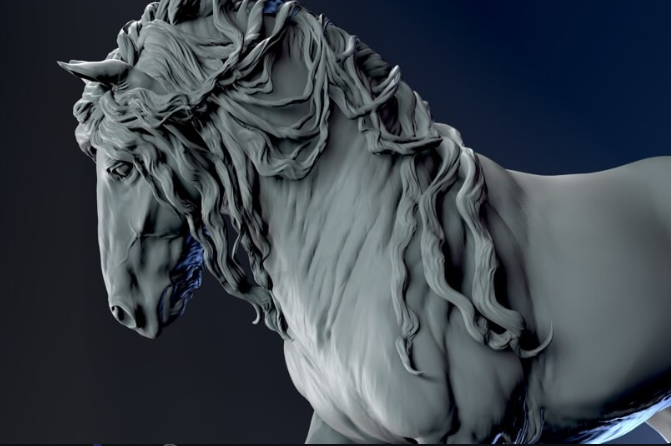 Romantische Cob Stute von Damaged_wing / 3D Druck Resin Modellpferd