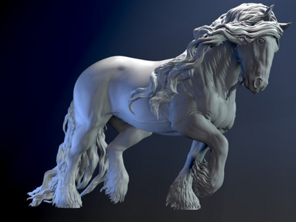 Romantische Cob Stute von Damaged_wing / 3D Druck Resin Modellpferd