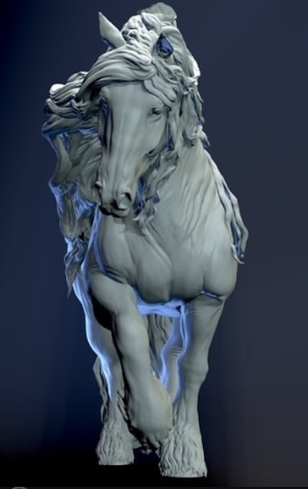 Romantische Cob Stute von Damaged_wing / 3D Druck Resin Modellpferd
