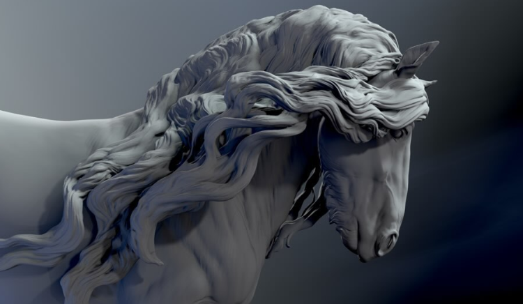 Romantische Cob Stute von Damaged_wing / 3D Druck Resin Modellpferd
