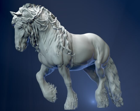Romantische Cob Stute von Damaged_wing / 3D Druck Resin Modellpferd