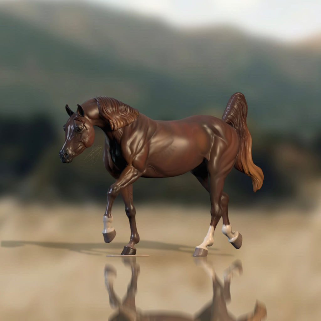 Arabian mare Space Oddity with foal Siesta by Rudzia and Unisiowaa as model horses