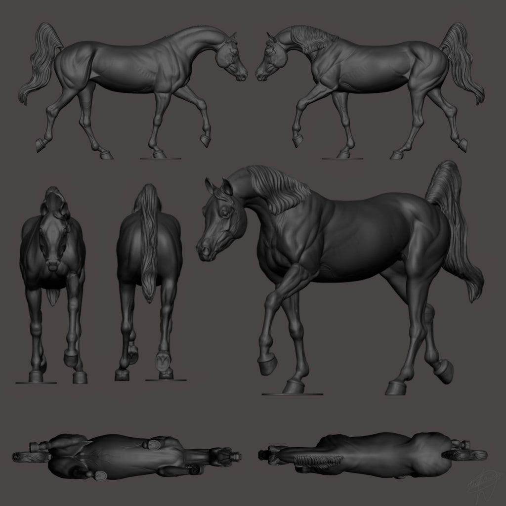 Arabian mare Space Oddity with foal Siesta by Rudzia and Unisiowaa as model horses